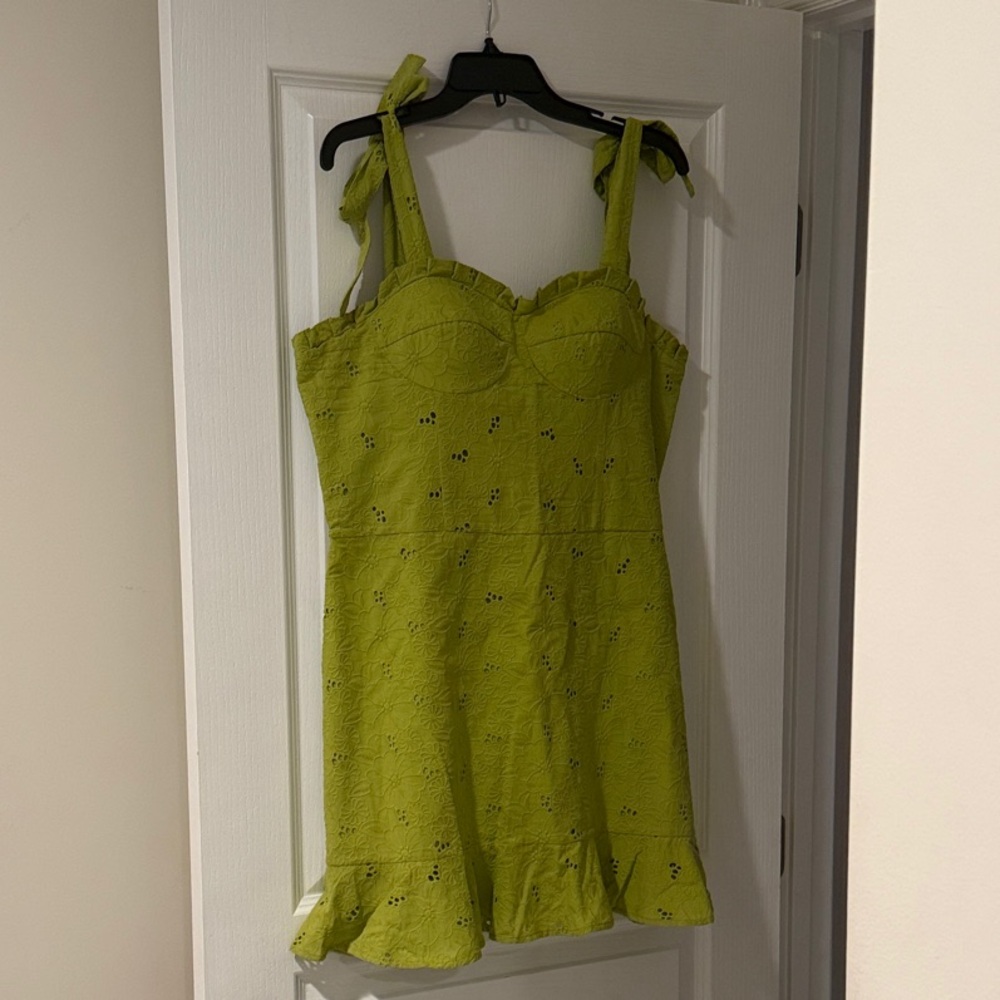 Ladarie Lime Green Eyelet Sundress